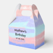 Rood blauw Amerikaanse jongen verjaardag naam datu Bedankdoosjes (Achterkant)