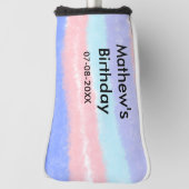 Rood blauw Amerikaanse jongen verjaardag naam datu Golfheadcover (Draai 90)