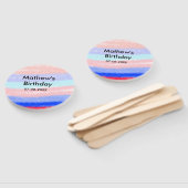 Rood blauw Amerikaanse jongen verjaardag naam datu Handwaaier (Niet-gemonteerd)