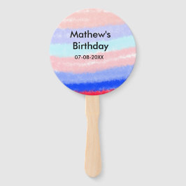 Rood blauw Amerikaanse jongen verjaardag naam datu Handwaaier