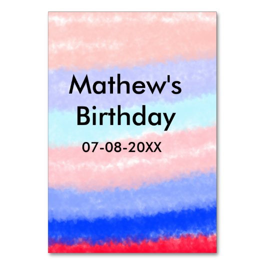 Rood blauw Amerikaanse jongen verjaardag naam datu Kaart (Voorkant)