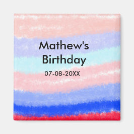 Rood blauw Amerikaanse jongen verjaardag naam datu Magneet