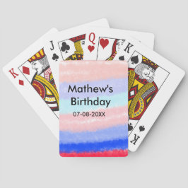 Rood blauw Amerikaanse jongen verjaardag naam datu Pokerkaarten