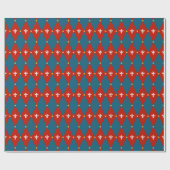 Rood Blauw Argyle of Diamant Motief Inpakpapier (Vlak)
