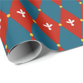 Rood Blauw Argyle of Diamant Motief Inpakpapier (Rol Hoek)
