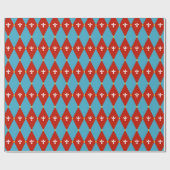 Rood Blauw Argyle of Diamant Motief Wikkelpapier Cadeaupapier (Vlak)