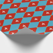 Rood Blauw Argyle of Diamant Motief Wikkelpapier Cadeaupapier (Hoek)