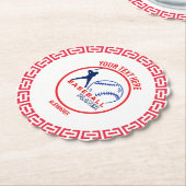 Rood Blauw Baseball Meisje Jongen Verjaardagsfeest Kartonnen Onderzetters (Gekanteld)