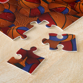 rood blauw basketbal meisjes jongens team kleuren legpuzzel