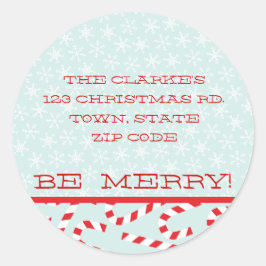 ROOD BLAUW BE MERRY KERSTMIS ADRES STICKERS