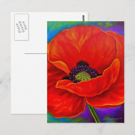 Rood, blauw, blauw, blauw, blauw, blauw, blauw, bl briefkaart (Voorkant / Achterkant)