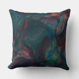 rood, blauw, blauwgroen en Paarse Marmer abstract Kussen