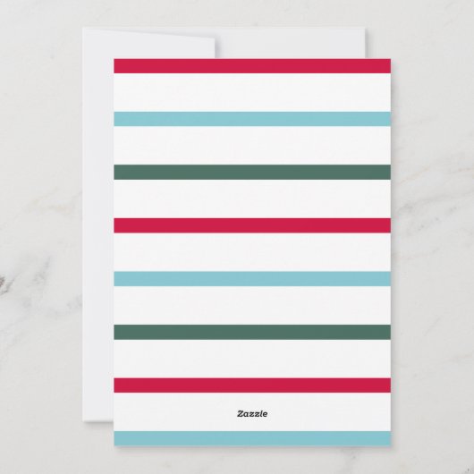 Rood Blauw Blauwgroen Prettige feestdagen Kerstbal Feestdagenkaart (Achterkant)