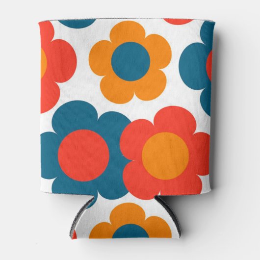 Rood & Blauw Bloemen Bold Botanische Lente & Zomer Blikjeskoeler (Voorkant)