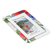 Rood Blauw Bloemen Foto Collage Begrafenis Magneet (Rechterzijde)