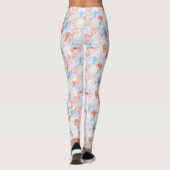 Rood Blauw Bloemen Leggings (Achterkant)