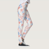 Rood Blauw Bloemen Leggings (Rechts)