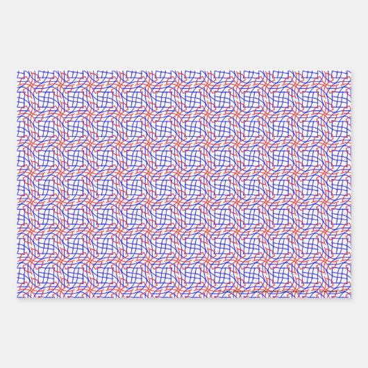Rood Blauw Boogie Wrapping Paper Sheets (Voorkant 3)