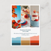 Rood Blauw Bruiloft Kleurenpalet Informatiekaartje (Voorkant)