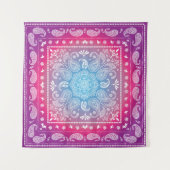 Rood Blauw Burst Tapestry Square (57" x %7") Wandkleed (Voorkant (horizontaal))
