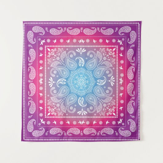 Rood Blauw Burst Tapestry Square (57" x %7") Wandkleed (Voorkant)