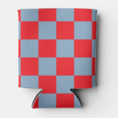 Rood Blauw Checkerboard Retro Kleurrijke Controles Blikjeskoeler (Voorkant)
