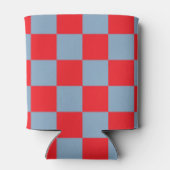 Rood Blauw Checkerboard Retro Kleurrijke Controles Blikjeskoeler (Achterkant)
