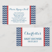 Rood Blauw Chevron Baby shower Boek Aanvraag Kaart (Voorkant / Achterkant)