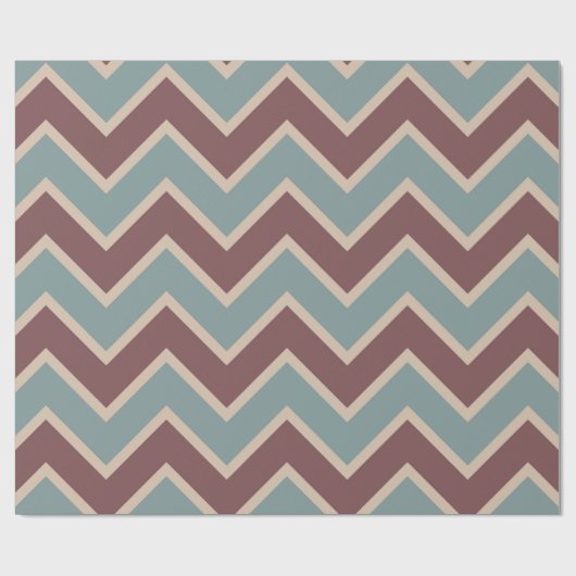 Rood Blauw Chevron Cadeaupapier (Vlak)