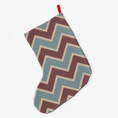 Rood Blauw Chevron Stripes Grote Kerstsok (Achterkant (Hangend))