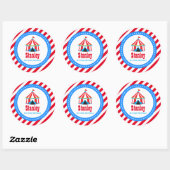 Rood blauw Circus carnaval Birthday Baby shower Ronde Sticker (Vel)