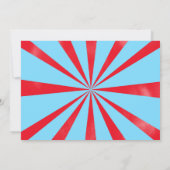 Rood & Blauw Circus Foto uitnodiging (Achterkant)