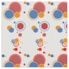 Rood Blauw cirkels polka stippen Geometrisch patro Stof