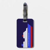 Rood/Blauw Cruise zee Reizen gepersonaliseerd Bagagelabel (Achterkant verticaal)