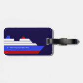 Rood/Blauw Cruise zee Reizen gepersonaliseerd Bagagelabel (Achterkant horizontaal)