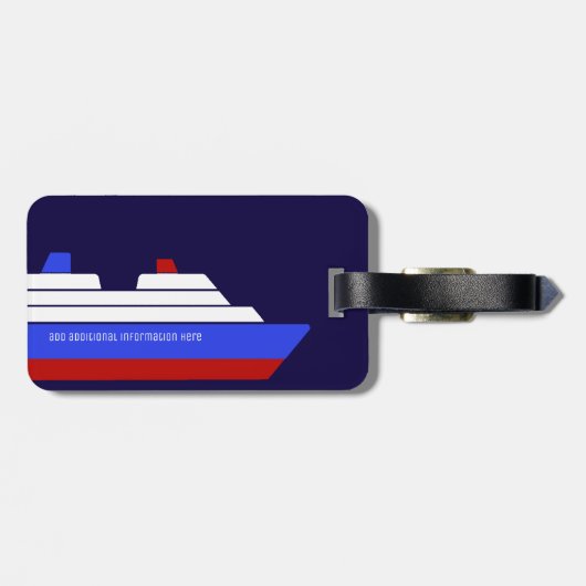 Rood/Blauw Cruise zee Reizen gepersonaliseerd Bagagelabel (Achterkant horizontaal)