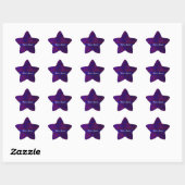 Rood & blauw damast werveling ster sticker (Vel)