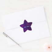 Rood & blauw damast werveling ster sticker (Envelop)