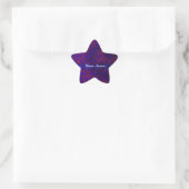 Rood & blauw damast werveling ster sticker (Tas)