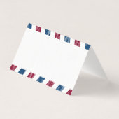 Rood Blauw Distressed Airmail Wedding Kaart (Achterkant)