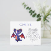 Rood Blauw Drie Hoofd Dragon Kleurenactiviteit Briefkaart (Staand voorkant)