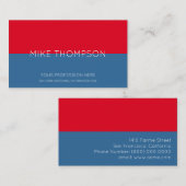 Rood & Blauw, Eenvoudig, Koel & Modern Visitekaartje (Voorkant / Achterkant)