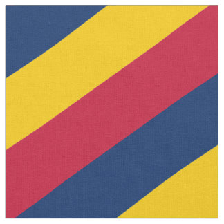 Rood, blauw en geel gestreepte patroon stof