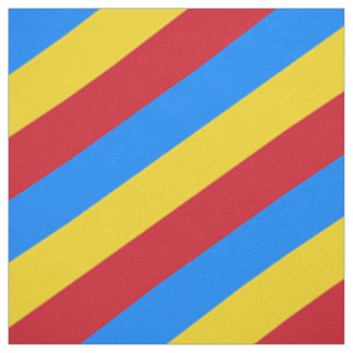 Rood, blauw en geel gestreepte patroon stof