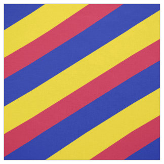Rood, blauw en geel gestreepte patroon stof