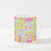 Rood, Blauw en Geel/Groen Constructivistische stij Matglas Koffiemok (Voorkant rechts)