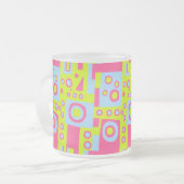 Rood, Blauw en Geel/Groen Constructivistische stij Matglas Koffiemok (Voorkant links)