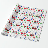 Rood blauw en groen golf cadeaupapier (Uitgerold)