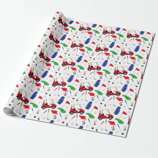 Rood blauw en groen golf cadeaupapier (Uitgerold)