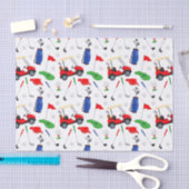Rood blauw en groen golf tissuepapier (Craft)